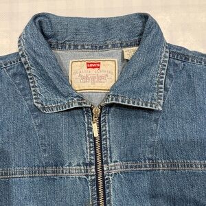 Levi's Classic Jeanswear Men's Denim Short Sleeve Shirt Zip Front sz XL